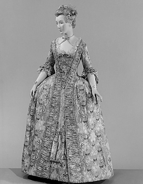 Dress, silk, metallic, French