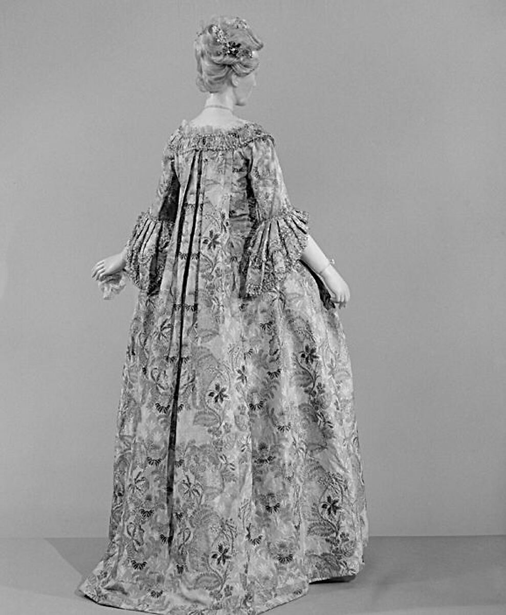 Dress, silk, metallic, French