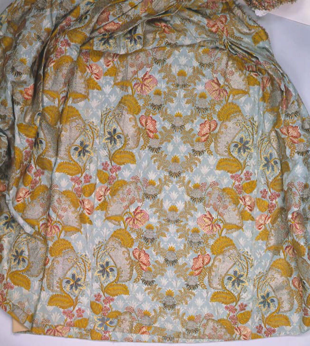 Dress, silk, metallic, French