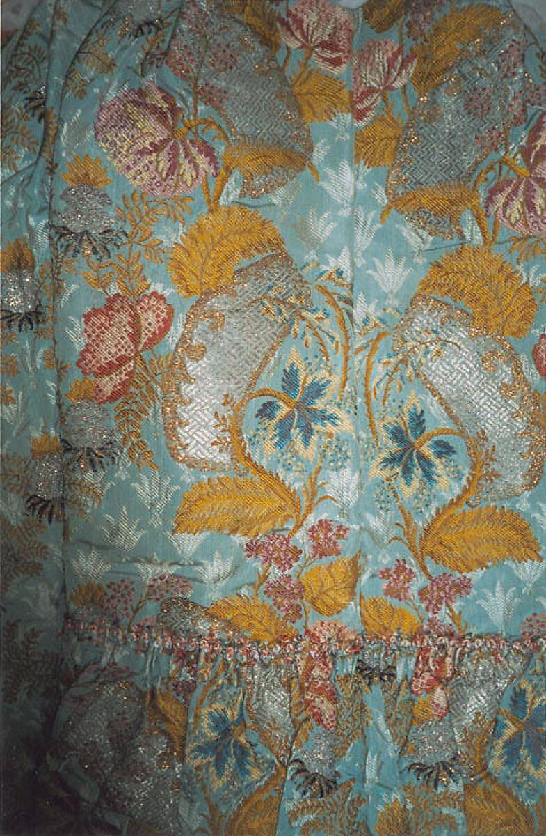 Dress, silk, metallic, French