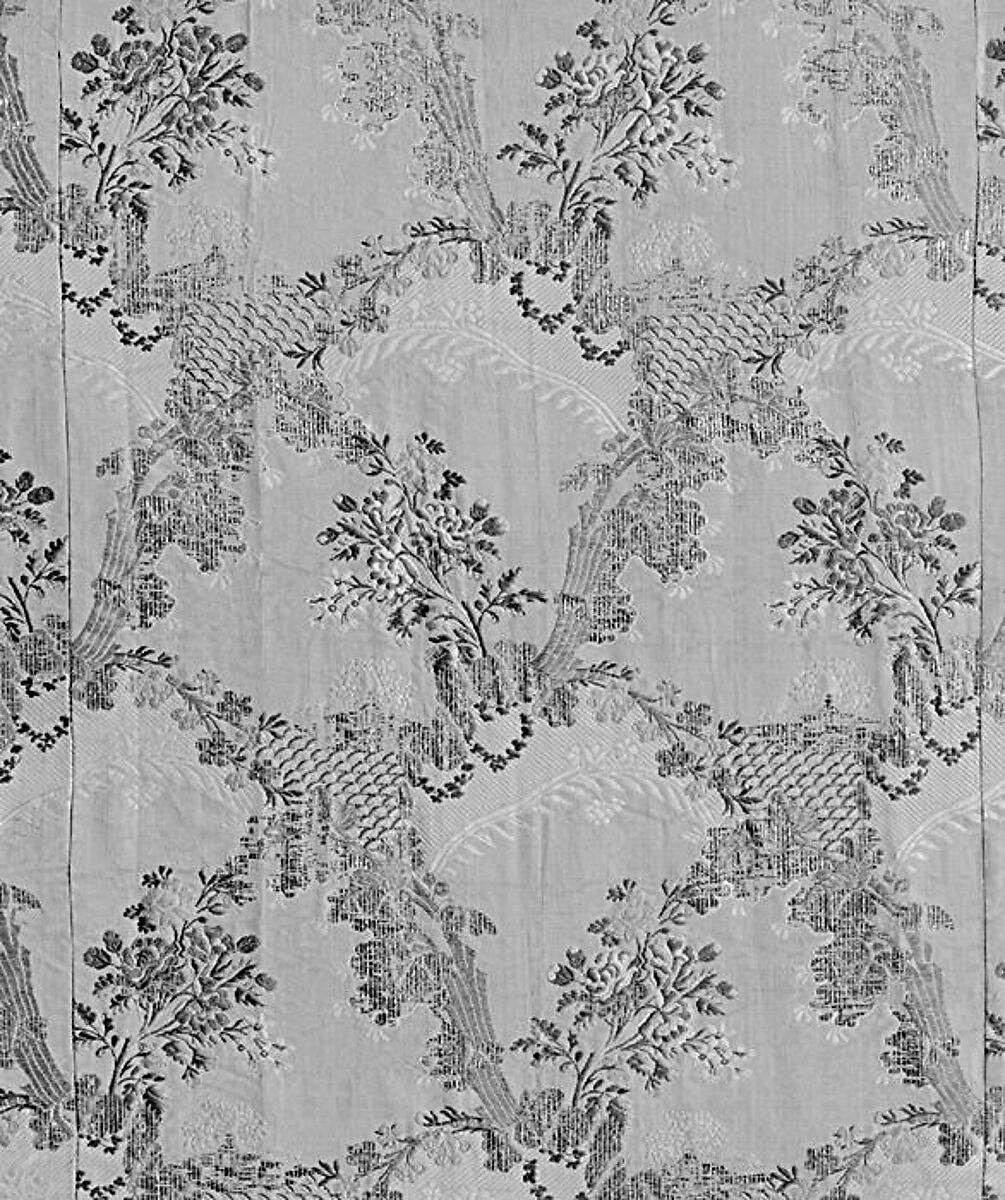 Robe, silk, metallic, French