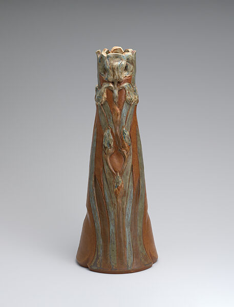 Vase with iris, Lucien Jules Clément d'Eaubonne  French, Glazed stoneware, French, Sèvres