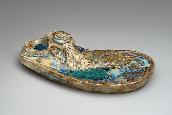 Inkwell, Henry Nocq (French, 1868–1944), Glazed stoneware, French 