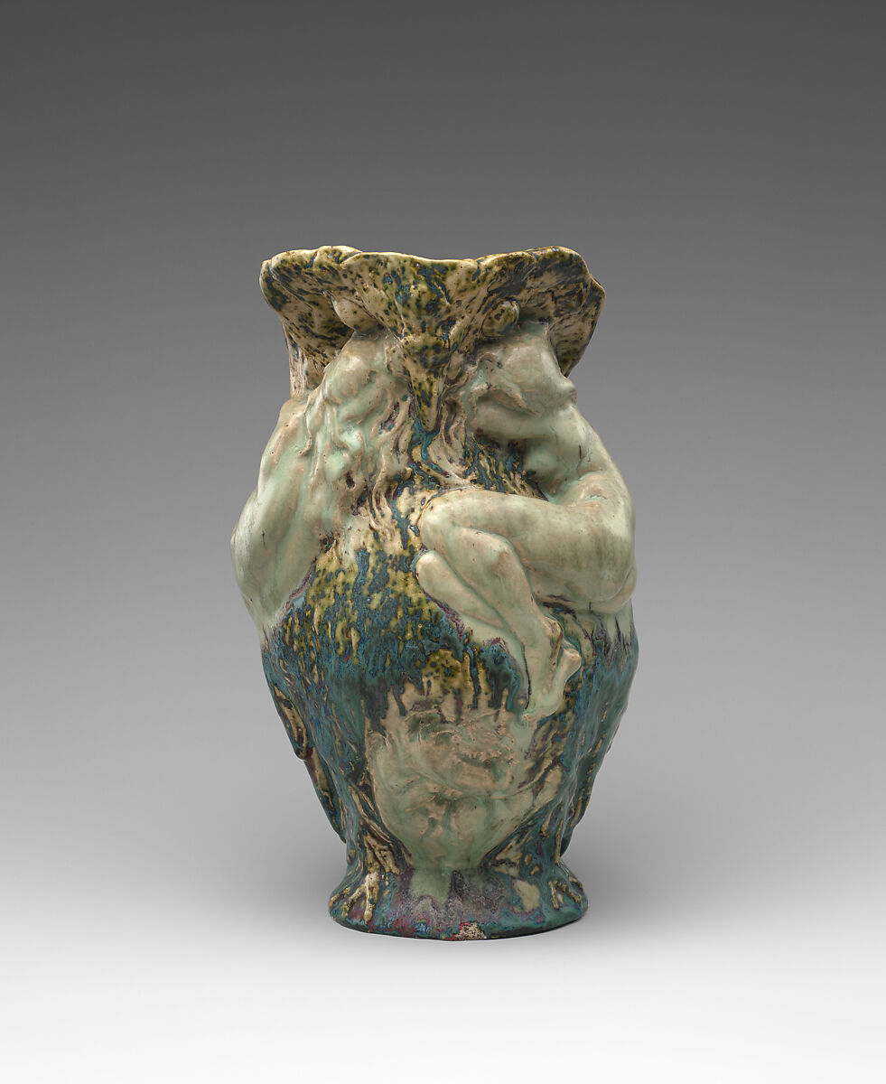 La Nuit, Jean Coulon (French, 1853–1923), Glazed stoneware, French, Bourg-la-Reine