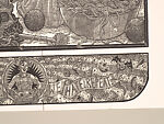 A Monkey Mountain Kronikle, Tom Hück (American, born 1971), Woodcut, printed recto and verso on four sheets of Torinoko Japanese Paper using Tom Hück's Outlaw Black Relief Ink by Gamblin and an overleaf printed on black paper with white ink; the three leaves of the triptych connected with stickers