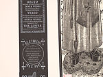 A Monkey Mountain Kronikle, Tom Hück (American, born 1971), Woodcut, printed recto and verso on four sheets of Torinoko Japanese Paper using Tom Hück's Outlaw Black Relief Ink by Gamblin and an overleaf printed on black paper with white ink; the three leaves of the triptych connected with stickers
