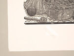 A Monkey Mountain Kronikle, Tom Hück (American, born 1971), Woodcut, printed recto and verso on four sheets of Torinoko Japanese Paper using Tom Hück's Outlaw Black Relief Ink by Gamblin and an overleaf printed on black paper with white ink; the three leaves of the triptych connected with stickers