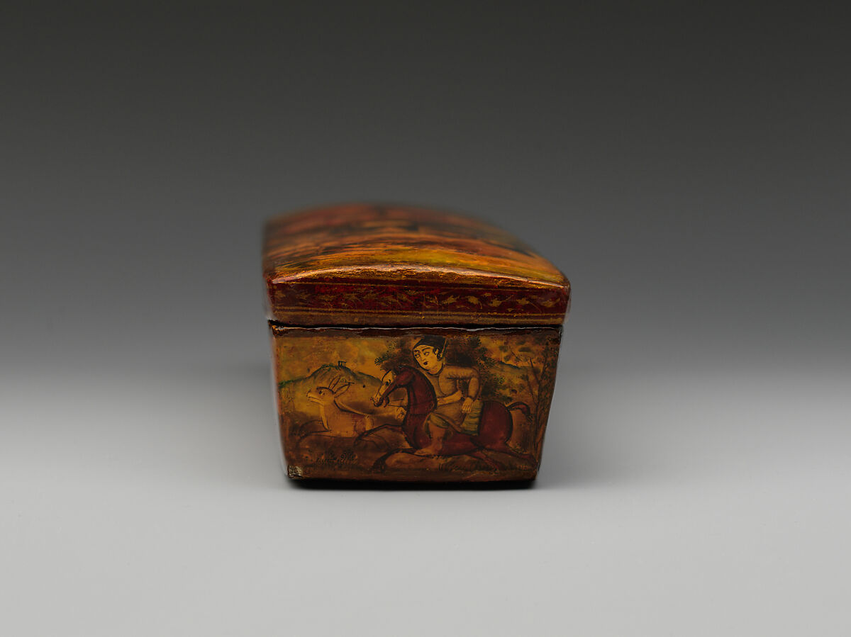 Penbox with Portrait of Nasir al-Din Shah Qajar, Papier-mache; painted and varnished