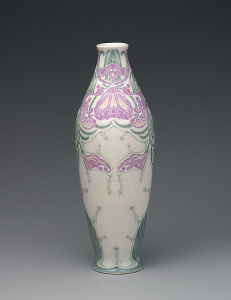 Vase, Edward Colonna (German, Mulheim an der Ruhr 1862–1948 Nice), Hard-paste porcelain with colored slip decoration, French, Limoges