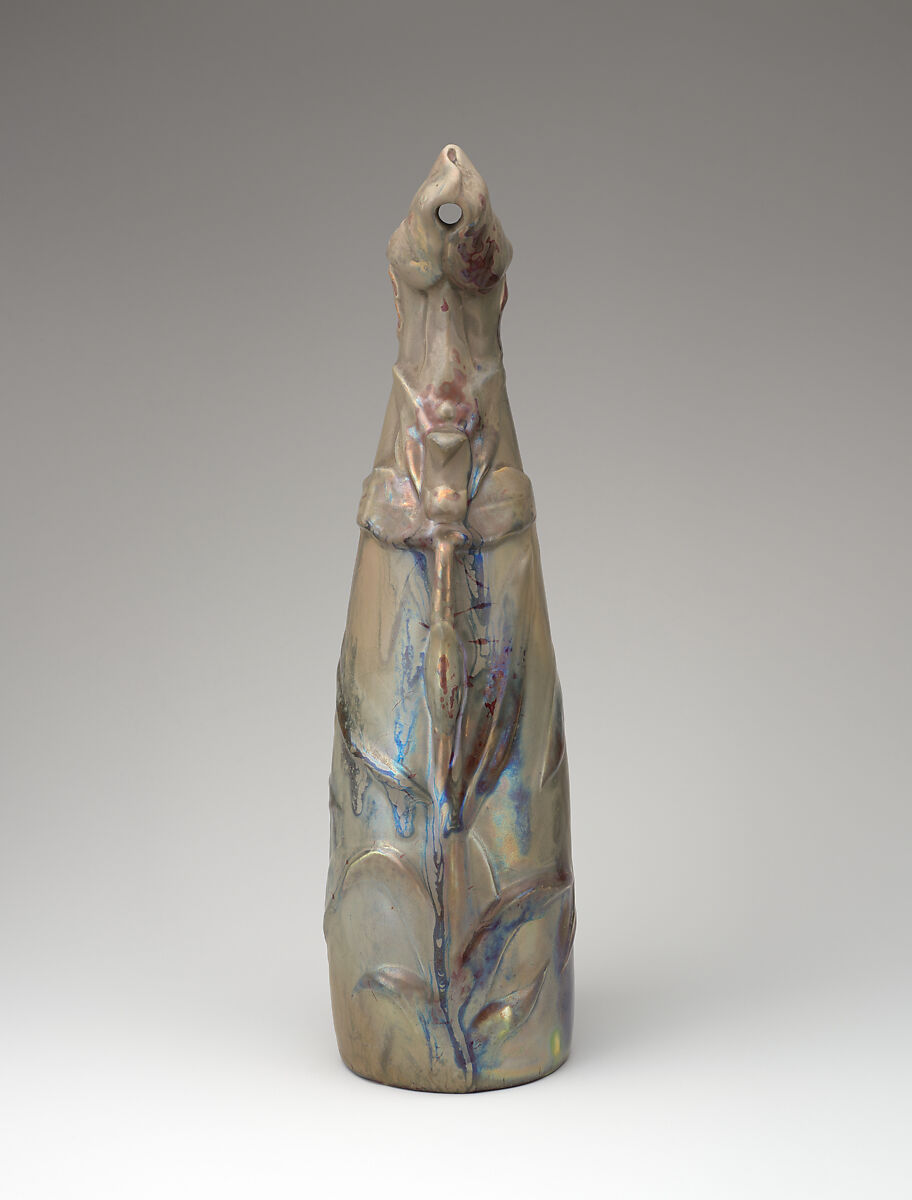 Orchidées, Ernest Bussière (French), Glazed earthenware, French, Luneville