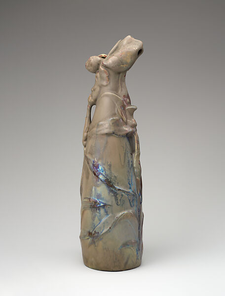 Orchidées, Ernest Bussière (French), Glazed earthenware, French, Luneville 