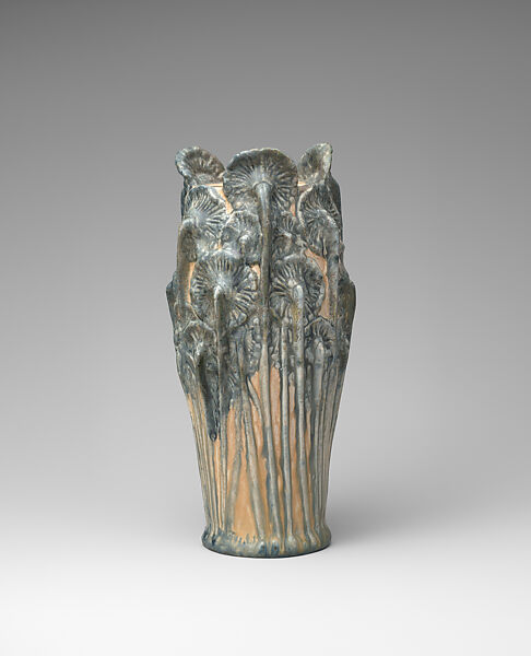 Vase with ombelliflore plants, Mougin Frères (French, established in Paris, 1867; relocated to Nancy, 1906), Glazed stoneware, French 
