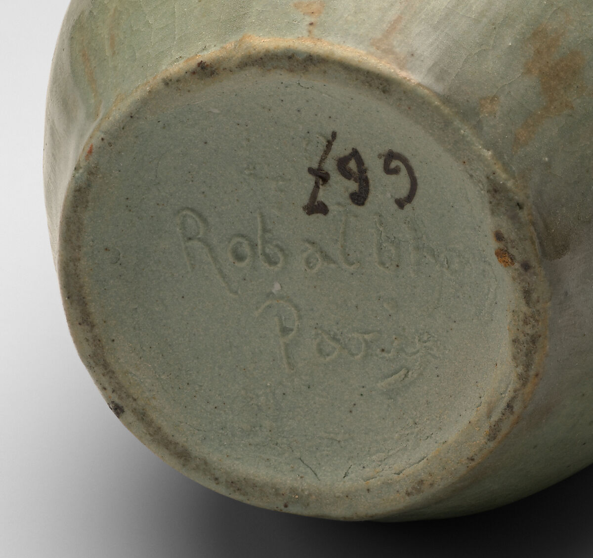 Vase with leaves and seed pods, Perhaps Henri Alphonse Laurent-Desrousseaux (French, 1862–1906) working under the collective name of Robalbhen, Glazed earthenware, French, Paris