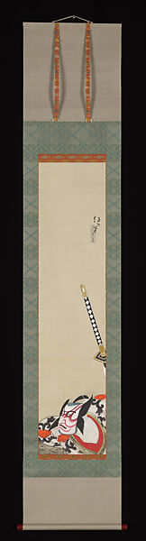 Ichikawa Danjūrō as Arajishi Otokonosuke and Matsumoto Kōshirō as Nikki Danjō, in a performance of Meiboku Sendai Hagi, Kitano Tsunetomi (Japanese, 1880–1947), Pair of hanging scrolls; ink, color, gold, silver, and mica on silk, Japan