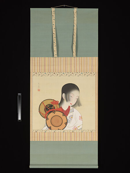 Tsuzumi (Hand Drum), Nakamura Daizaburō (Japanese, 1898–1947), Hanging scroll; ink and color on silk, Japan