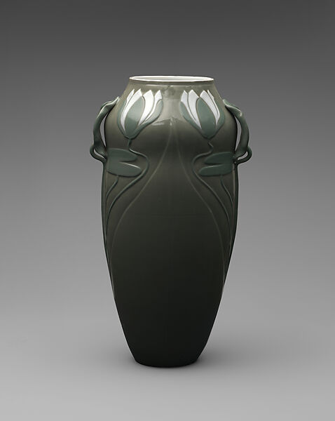 Vase with waterlilies, Theo Schmutz-Baudiss (German), Glazed porcelain, German, Munich 