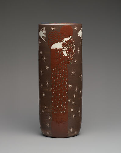 Vase with women, birds, and stars