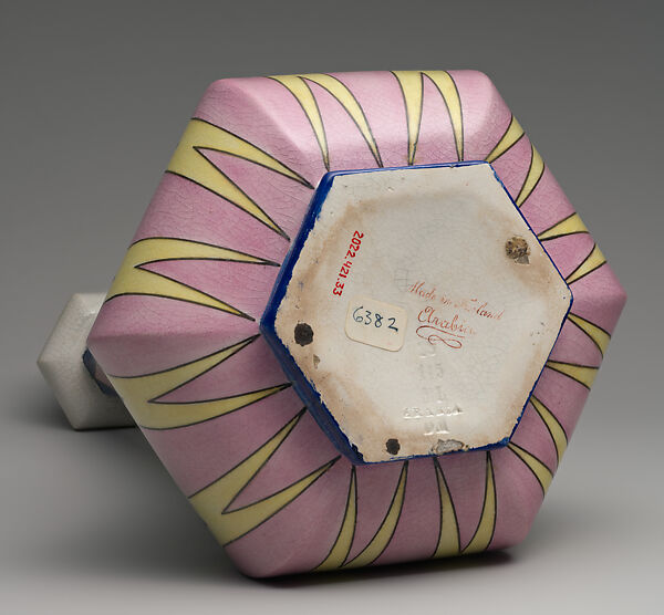 "Fennia" vase with swastikas, Possibly Herman Gesellius (Finnish), Transfer printed earthenware, Finnish, Helsinki