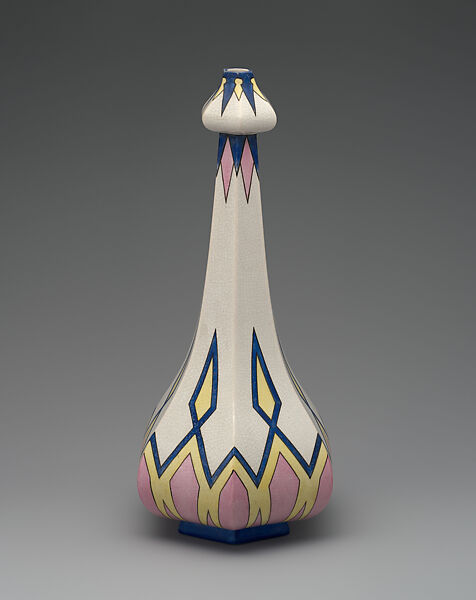 "Fennia" vase with swastikas, Possibly Herman Gesellius (Finnish), Transfer printed earthenware, Finnish, Helsinki