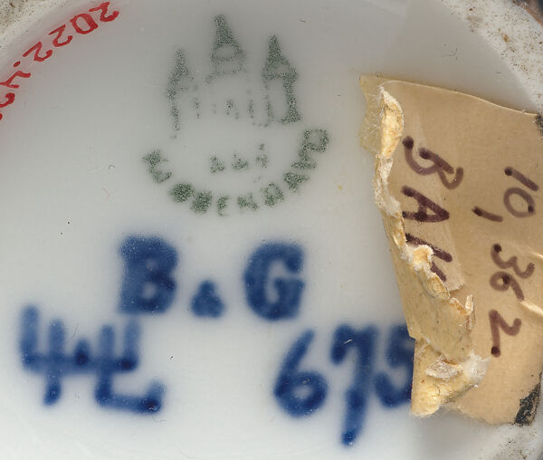 Vase with nasturtium leaves, Effie Hegermann-Lindencrone (Danish, 1860–1945), Glazed porcelain, Danish, Copenhagen