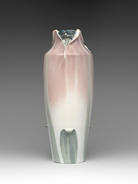 Vase with flowering plant, Karl Johan Lindström (Swedish, Östergötland 1801–after 1846 Naples), Glazed porcelain, Swedish, Lidköping 