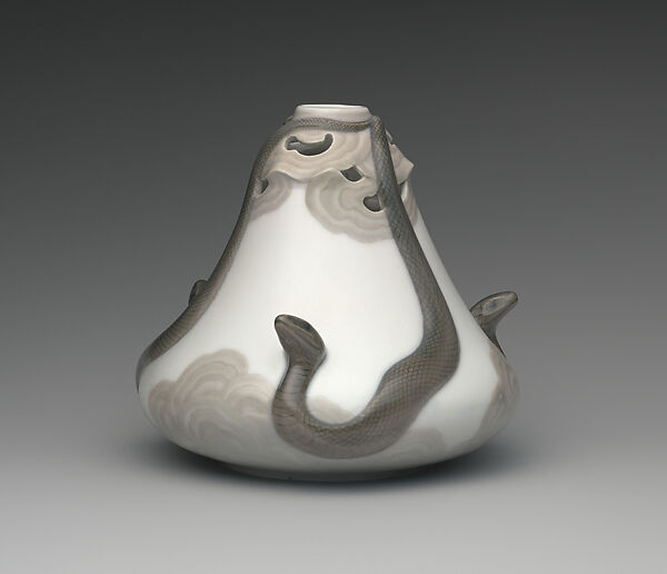 Vase with snakes, Possibly designed by Christian Thomsen (Danish, 1860–1921), Glazed porcelain, Danish, Copenhagen