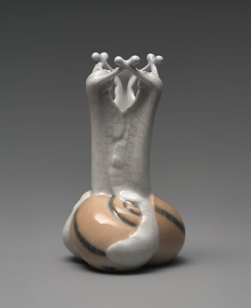 Vase with snails, Erik Nielsen, Glazed porcelain, Danish, Copenhagen 