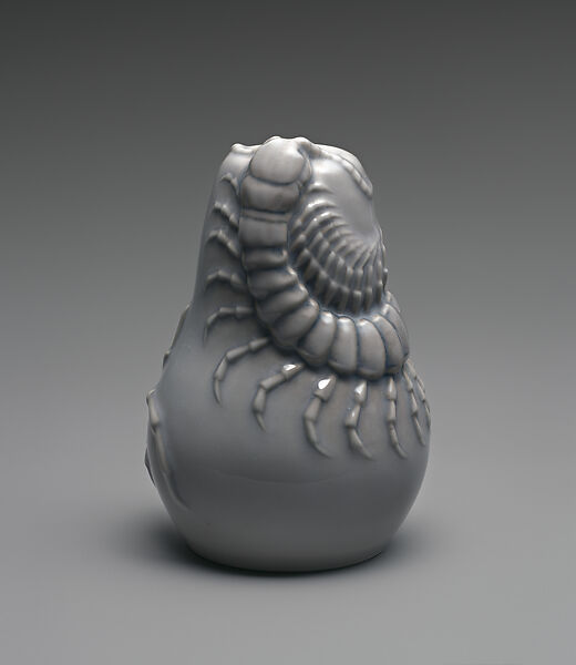Vase with centipede, Royal Copenhagen (Danish, 1775–present), Glazed porcelain, Danish, Copenhagen 