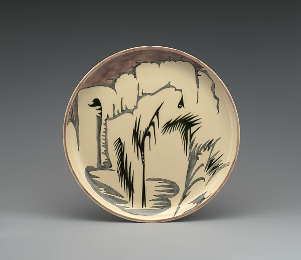 Wall plaque with reeds, T.A.C. Colenbrander (Dutch, Doesburg 1841–1930 Lagg-Keppel), Glazed earthenware, Dutch, The Hague 