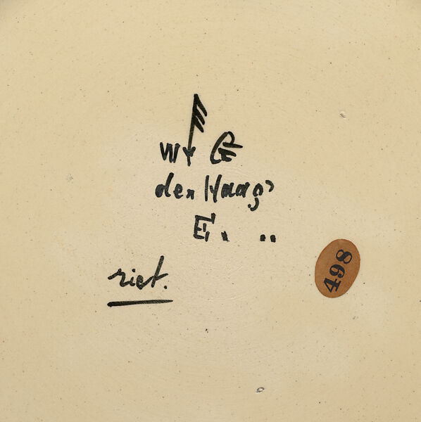 Wall plaque with reeds, T.A.C. Colenbrander (Dutch, Doesburg 1841–1930 Lagg-Keppel), Glazed earthenware, Dutch, The Hague