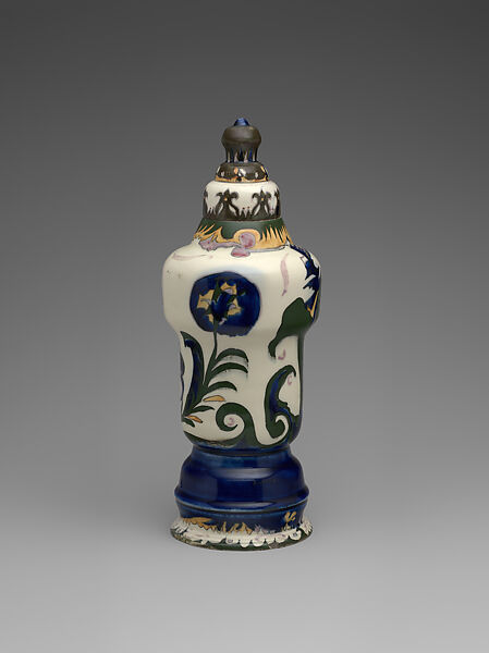 Covered vase, T.A.C. Colenbrander (Dutch, Doesburg 1841–1930 Lagg-Keppel), Glazed earthenware, Dutch, The Hague