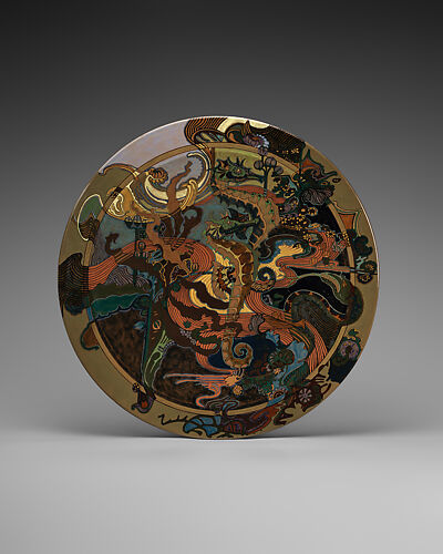 Plaque with seahorses and snakes