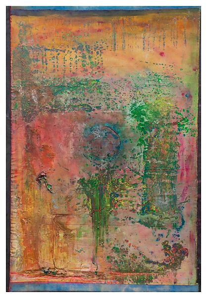 Looking West Again, Frank Bowling (British, born Bartica, Guyana 1934), Acrylic, acrylic gel and found objects on cotton canvas with marouflage 