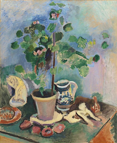Still Life with Geranium (Nature morte au pélargonium), Henri Matisse  French, Oil on canvas