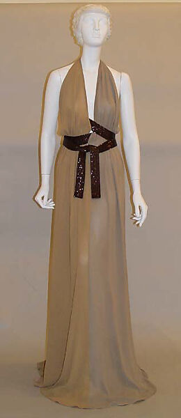 Evening dress, Bill Blass Ltd. (American, founded 1970), silk,glass, American 