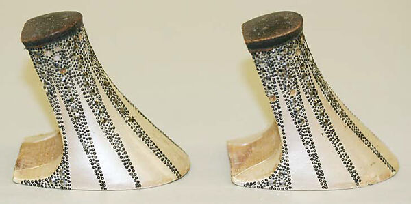 Shoe heels, (a, b) wood, leather, American