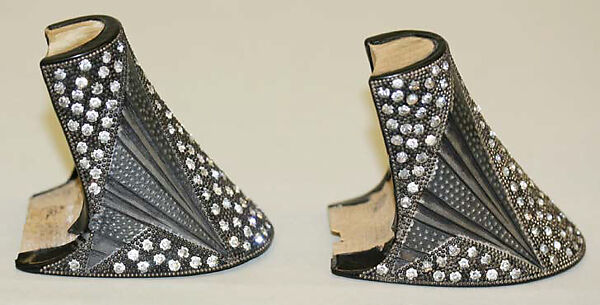 Shoe heels, (a) wood, plastic, rhinestones, American