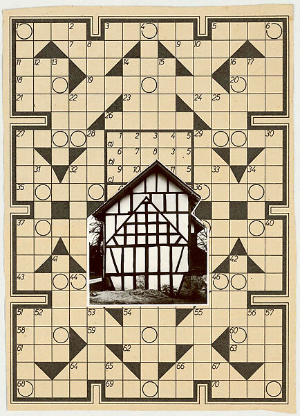 Crossword Puzzle with Framework House, Obere Dorfstraße 21, Bürbach (1962), Bernd Becher (German, 1931–2007), Photomechanical reproduction with applied gelatin silver print 