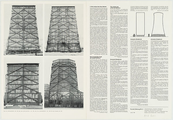 "Anonyme Skulpturen," Kunst-Zeitung, no. 2 (Düsseldorf: Verlag Michelpresse, 1969), Bernd and Hilla Becher (German, active 1959–2007), Photomechanical reproduction 