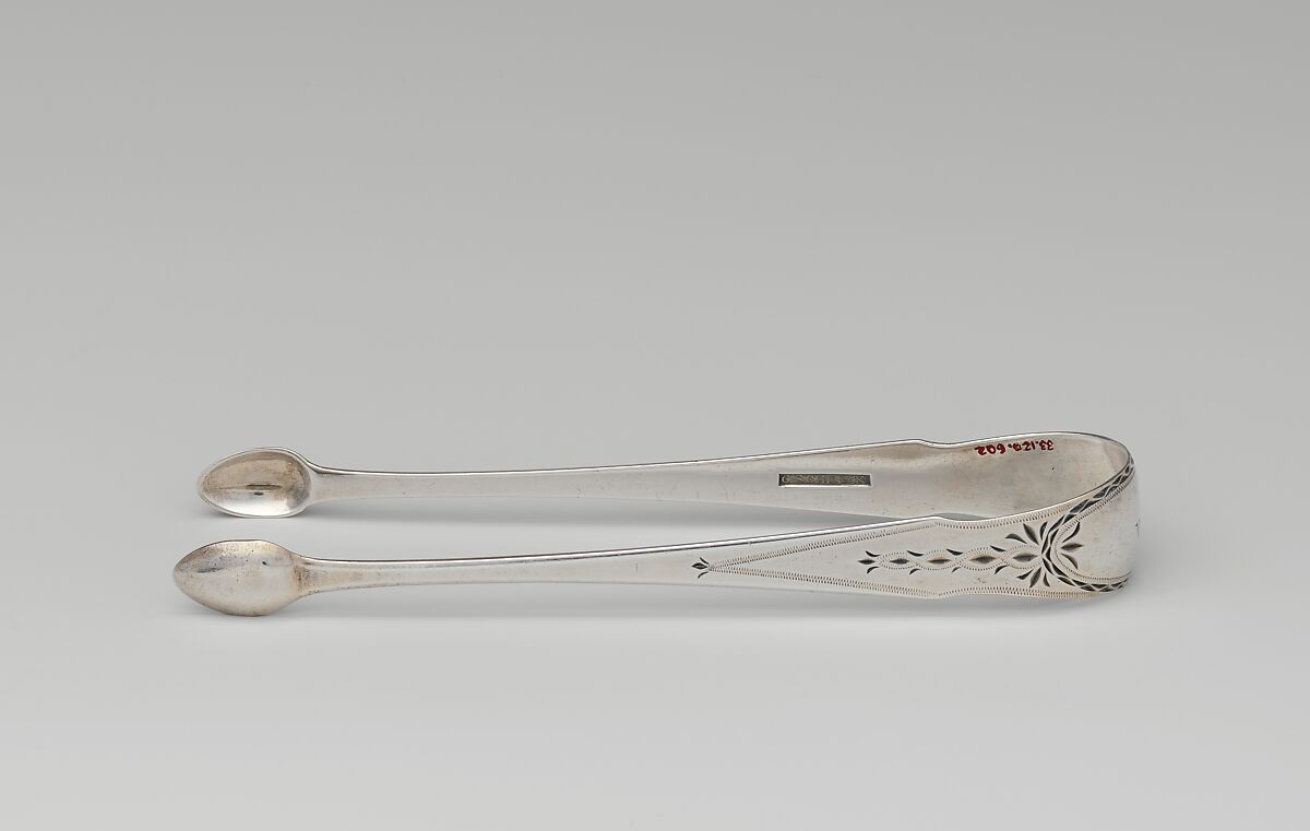 Tongs, Garret Schanck (1768–1795), Silver, American
