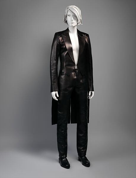 Tuxedo, Yves Saint Laurent Rive Gauche (French, founded 1966), (a, b) leather, French 