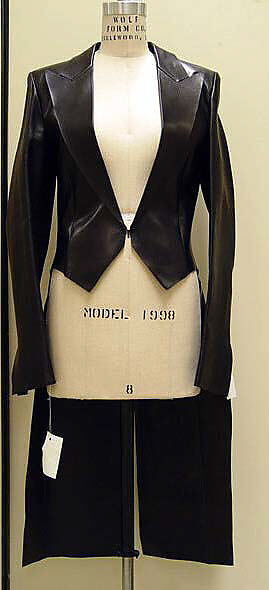 Tuxedo, Yves Saint Laurent Rive Gauche (French, founded 1966), (a, b) leather, French