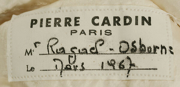 Jacket, Pierre Cardin (French (born Italy), San Biagio di Callalta 1922–2020 Neuilly), cotton, French