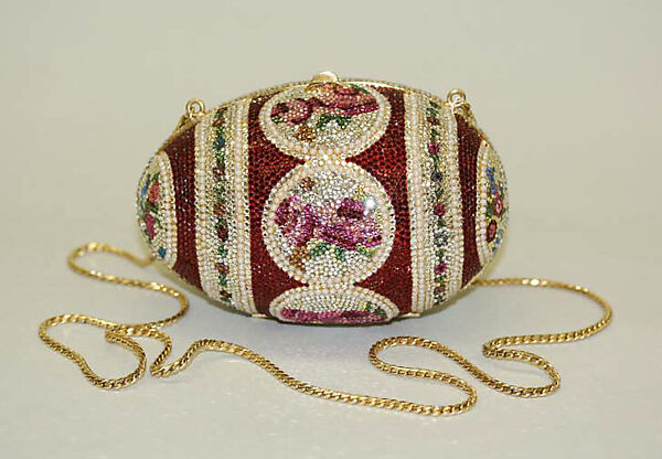 Minaudière, Judith Leiber (American, born Hungary, Budapest 1921–2018 Springs, New York), (a) rhinestone, gold, faux pearls; (b) gold; (c) gold, glass, American