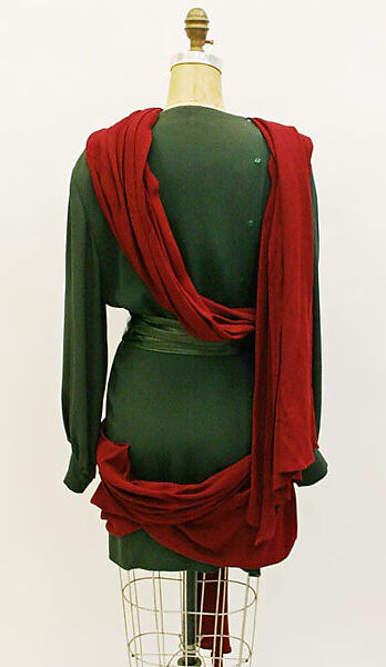 "Drape Danube", Mugler (French, founded 1974), Wool, synthetic, leather, French