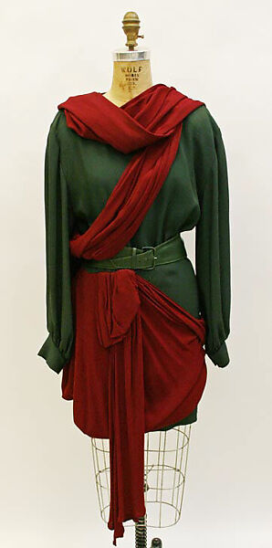 "Drape Danube", Mugler (French, founded 1974), Wool, synthetic, leather, French 