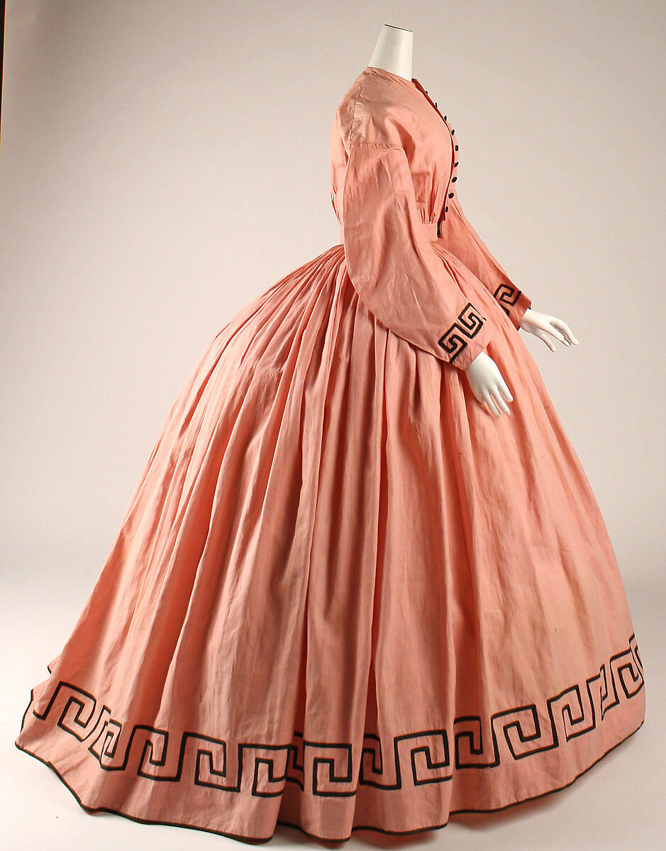 Dress, cotton, wool, American