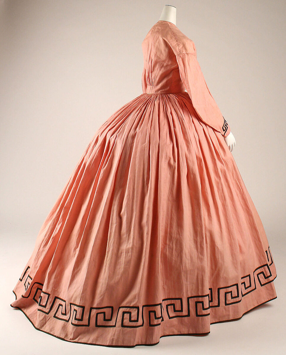 Dress, cotton, wool, American