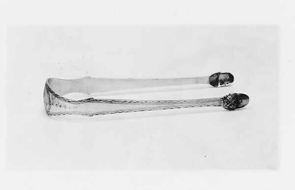 Tongs, Marked by I. B., Silver, American 