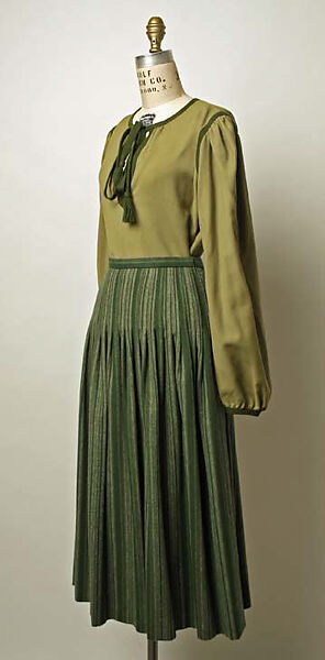 Ensemble, Yves Saint Laurent (French, founded 1961), leather, wool, French